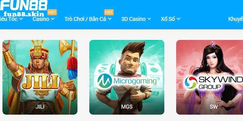Kho game bắn cá Fun88 đồ sộ